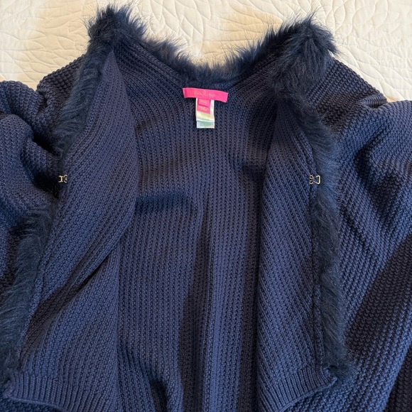 Lilly Pulitzer Rainie navy sweater wrap retails for $278 usd - Picture 11 of 16